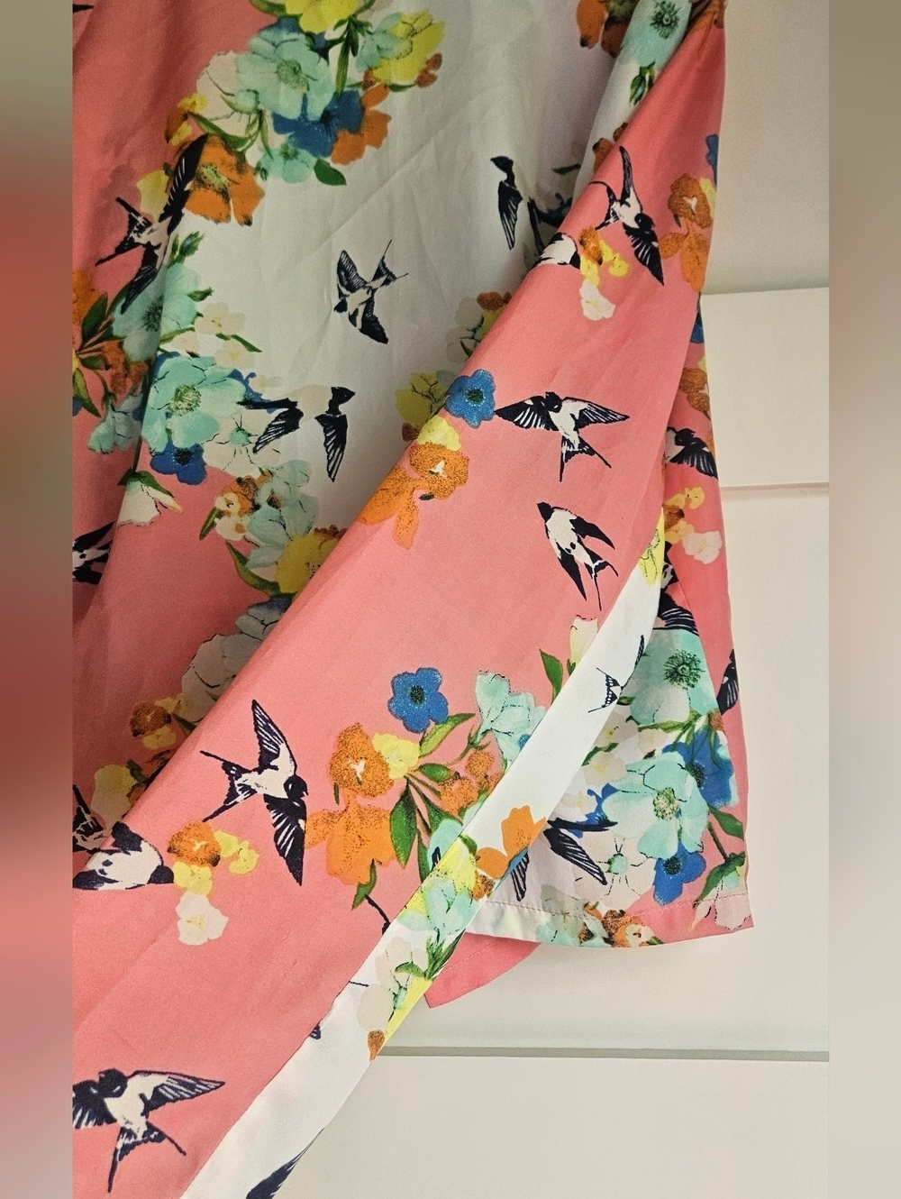 BONGO Floral Pink & White Open Cropped Blazer Sz Large - Picture 3 of 5